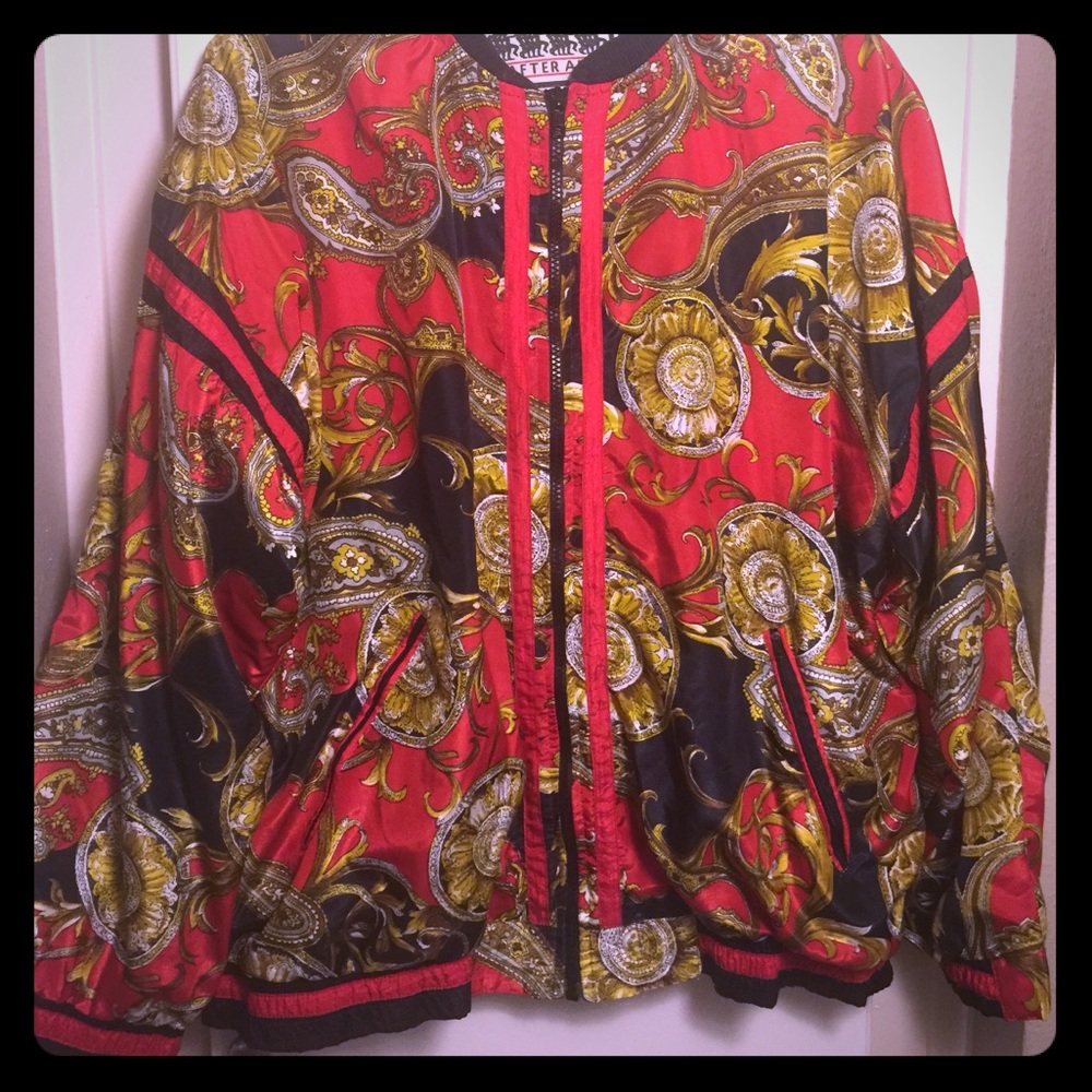 Vintage Versace like print bomber jacket